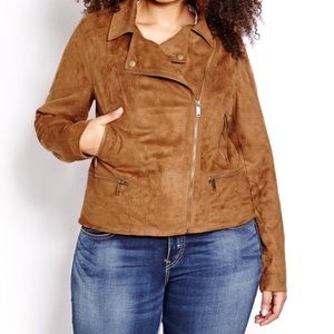 AdditionElle | Faux Suede Moto Jacket 3x